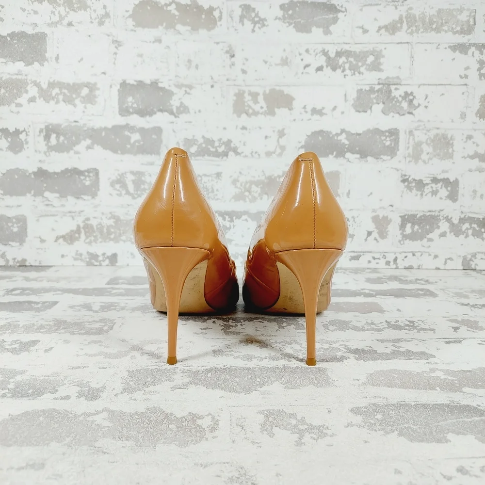 New Steve Madden Lalette Chainlink Pointed Toe Camel Pump Heels O456 - Picture 5 of 12